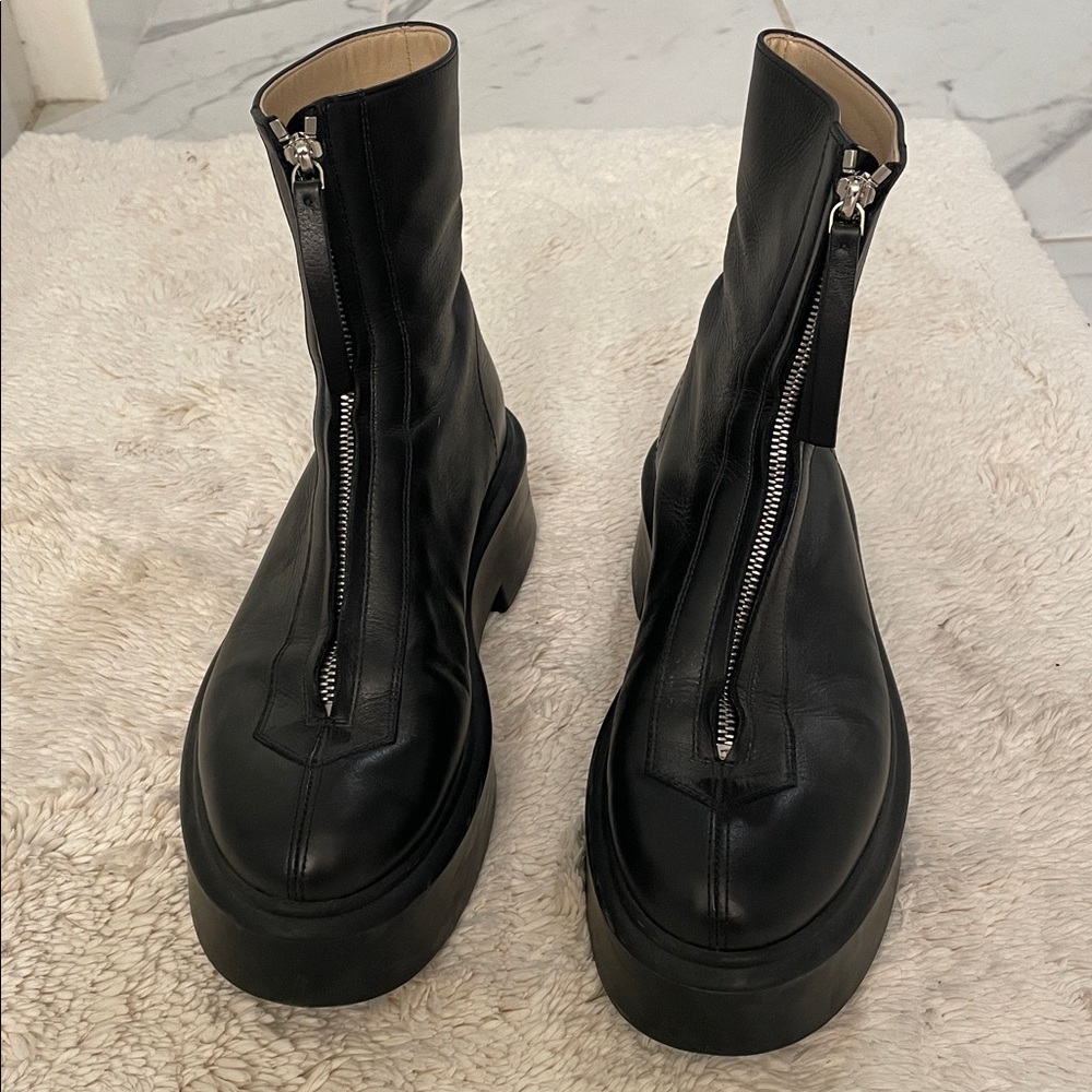 The Row Zipped Boots 38 black zipper platform ankle boot